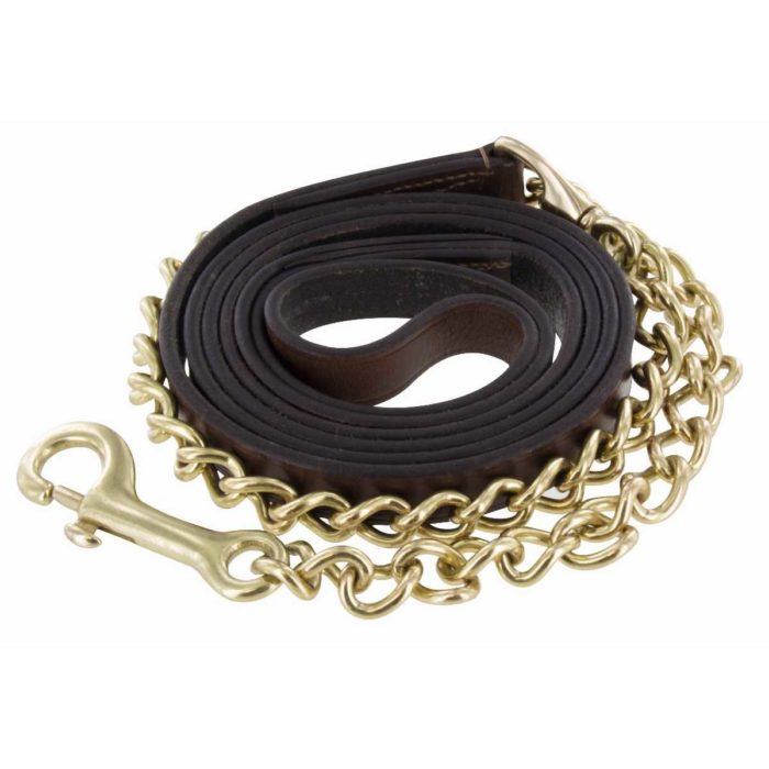 Longe de présentation en cuir avec simple chaîne à mousquetons