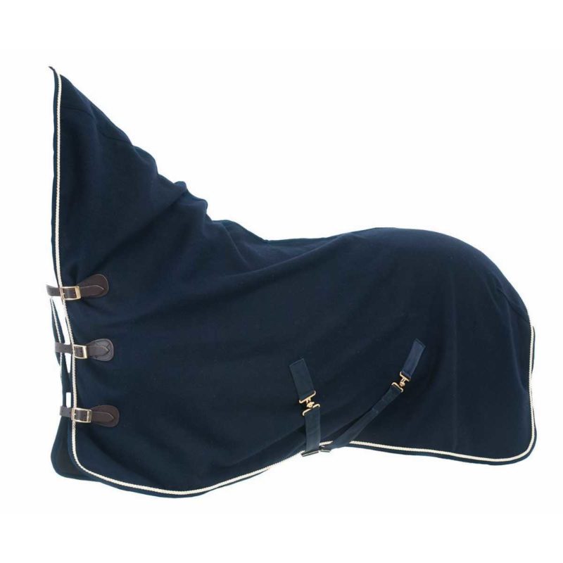 Couverture laine épaisse - marine et liseré blanc - Horse Comfort - T.155